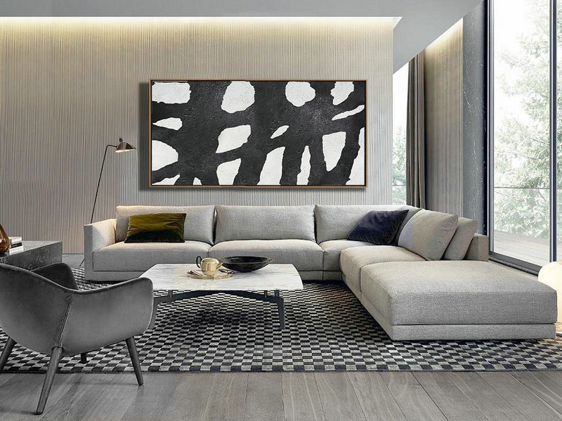 Acrylic Painting On Canvas,Oversized Horizontal Minimal Art On Canvas - Canvas Wall Art Home Decor
